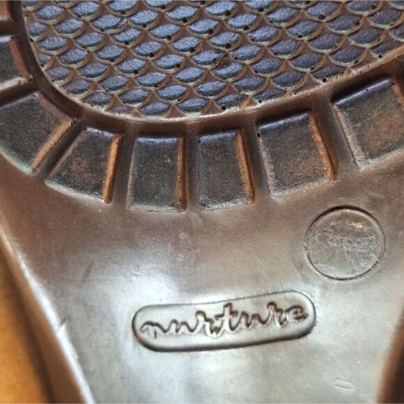 Nurture Bridgette Mule Comfort Shoes Gold Studs 7.5 Brown Leather Slip On Clogs - Picture 10 of 14